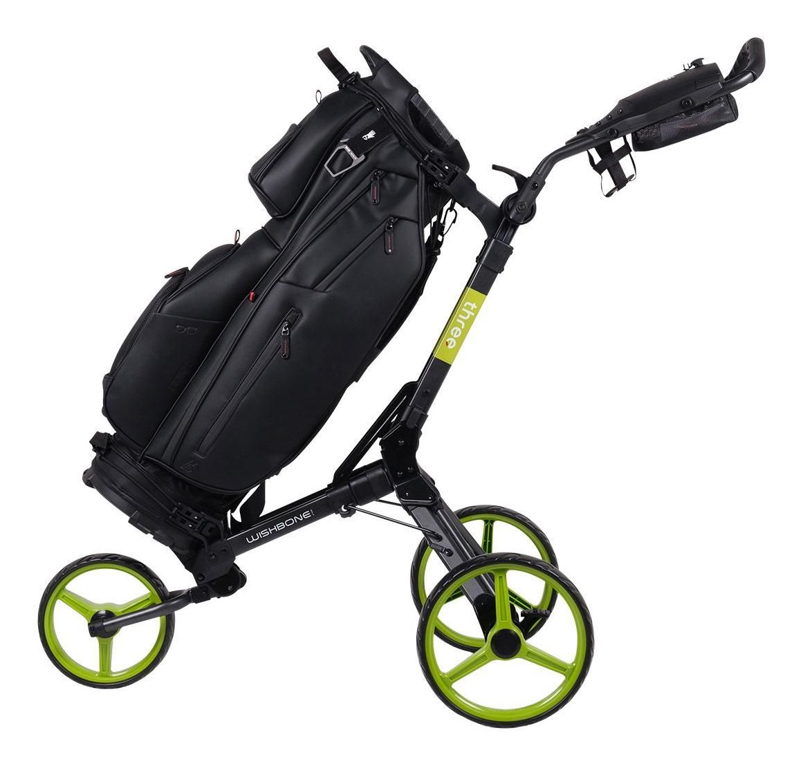 Wishbone Cube Three handwagen, zwart/lime