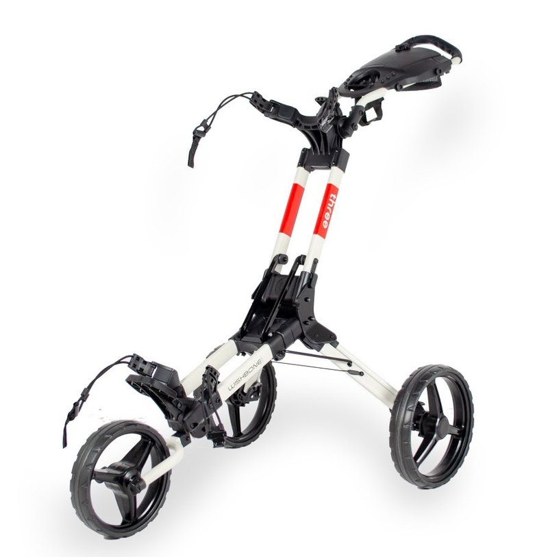 Wishbone Cube Three handmatige trolley, wit/rood