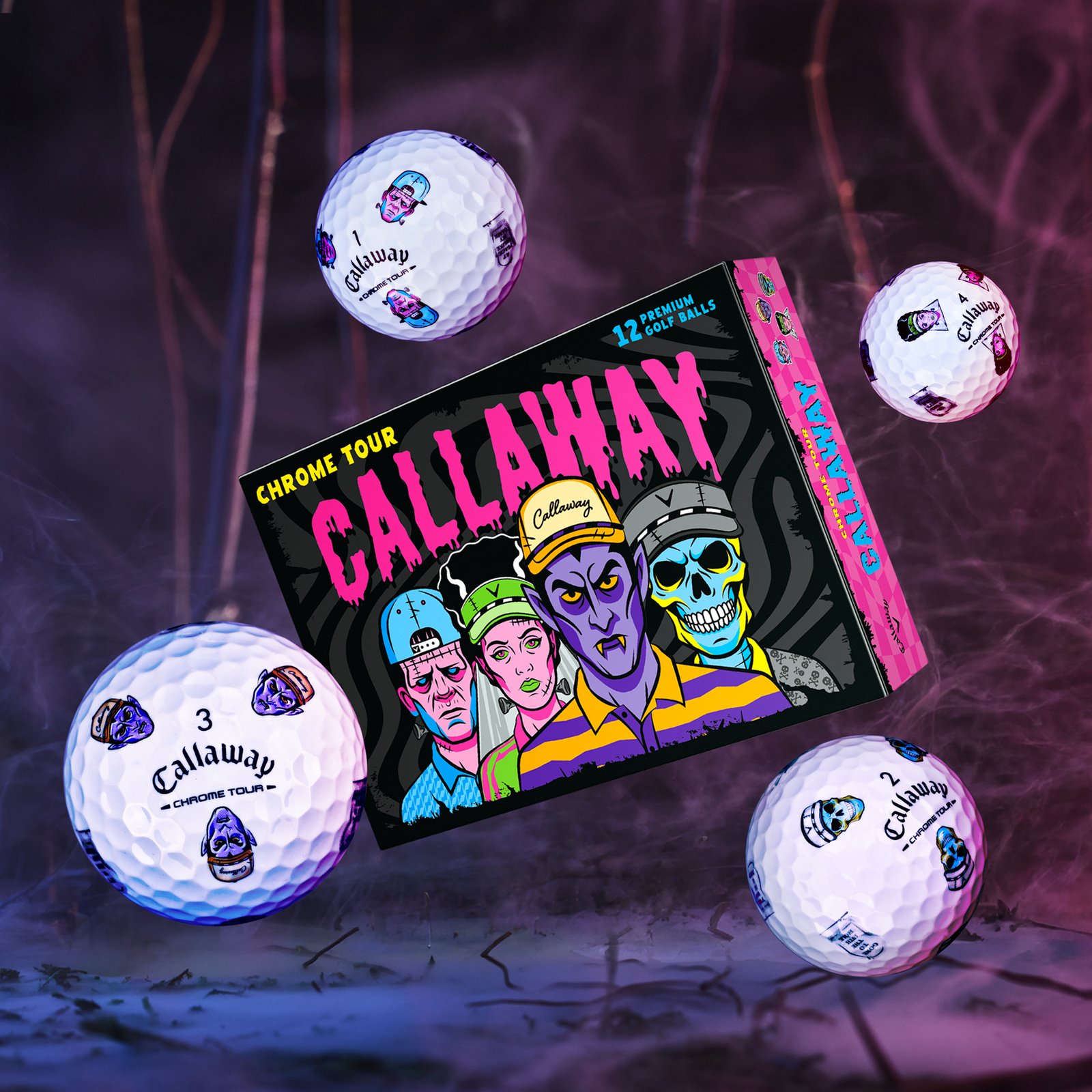 Callaway Chrome Tour Truvis golfballen, Halloween