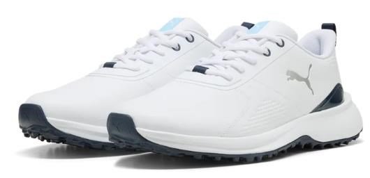 Puma Fusion Grip 6 Evo heren golfschoenen, wit/zilver
