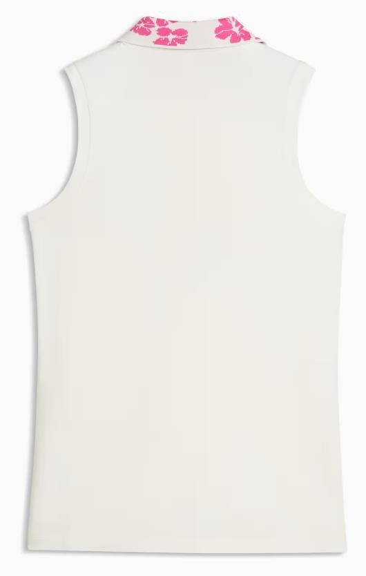 Puma Modalon Floral Rib Sleeveless dames polo, warm white/pink opal