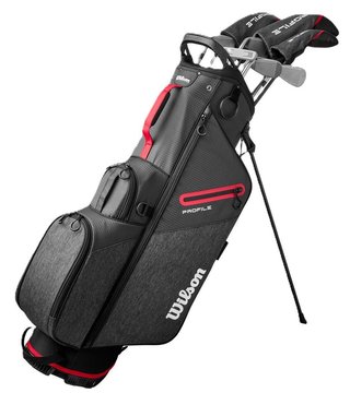 Wilson Profile heren golfset, staal, met standbag, zwart/rood/zilver