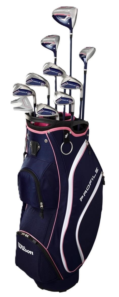 Wilson Profile dames golfset, LLH + cartbag, navy/rose goud/zilver