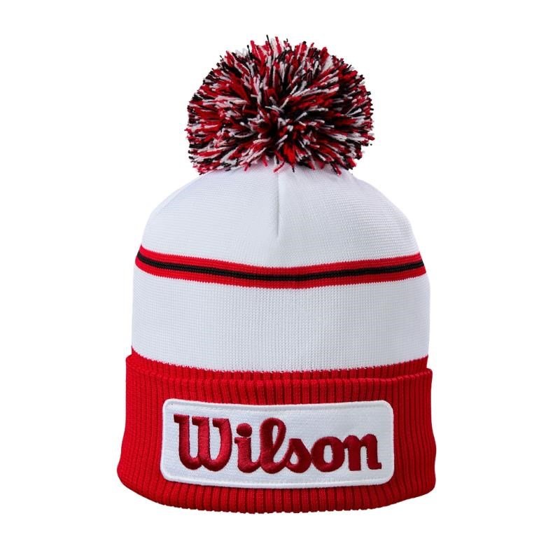 Wilson Tour Winter Beanie unisex wintermuts, wit/rood