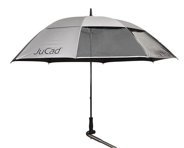 JuCad windproof & window paraplu met pin 68", zilver UV-bescherming