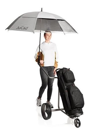JuCad windproof & window paraplu met pin 68", zilver UV-bescherming