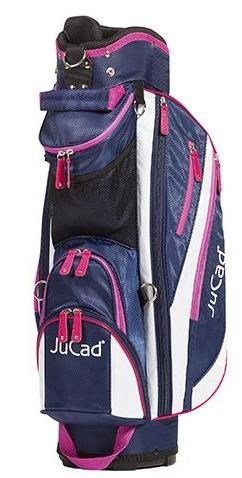 JuCad Junior cart bag, donkerblauw/wit/roze