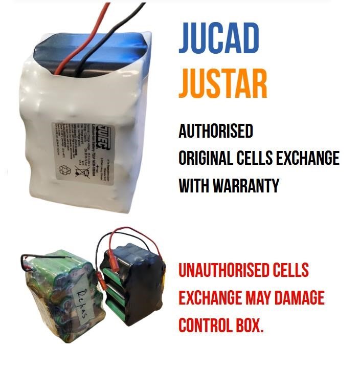 JuStar Powerpack vervangingskit systeem zonder besturingseenheid zelfmontage, incl. kleine batterijcellen behuizing en afdekking