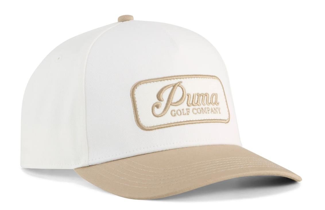 Puma Jupiter heren golfpet, warm white/ice coffee
