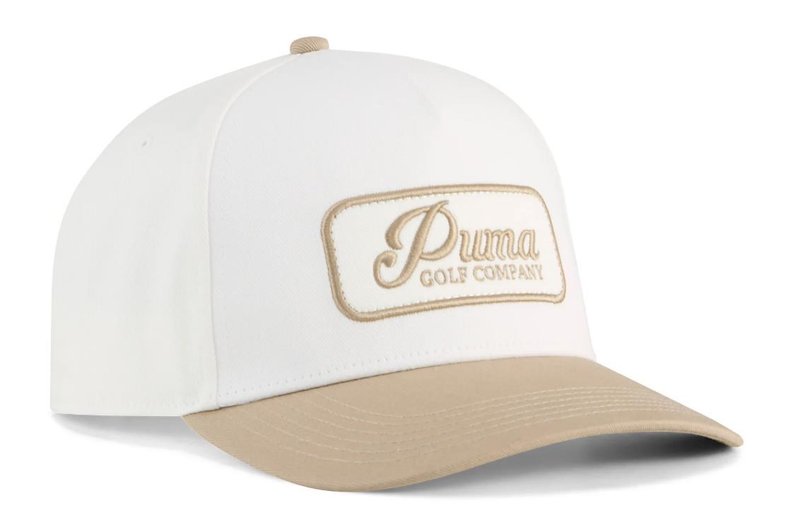 Puma Jupiter heren golfpet, warm white/ice coffee