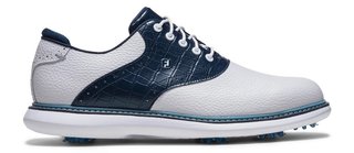 FootJoy Traditions heren golfschoenen, wit/blauw