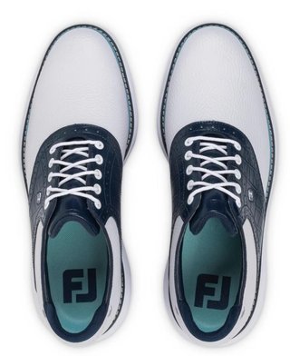 FootJoy Traditions heren golfschoenen, wit/blauw