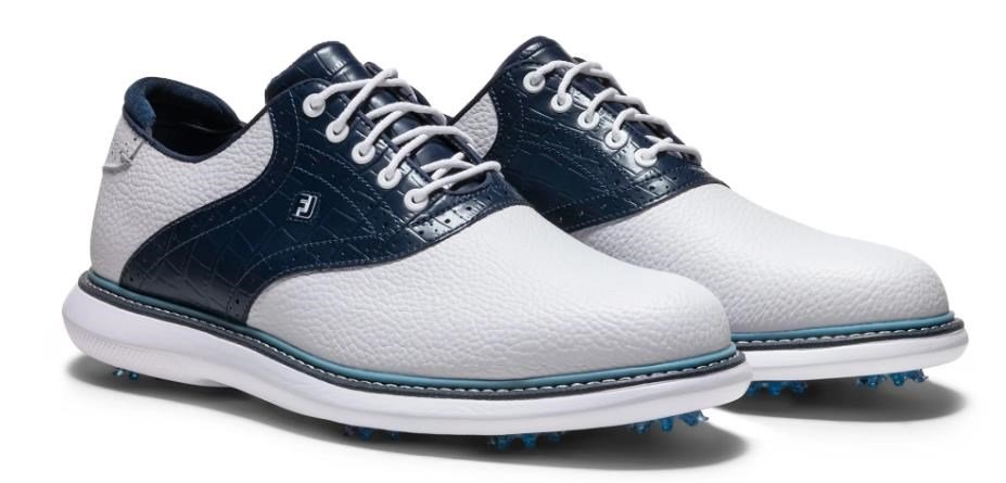FootJoy Traditions heren golfschoenen, wit/blauw