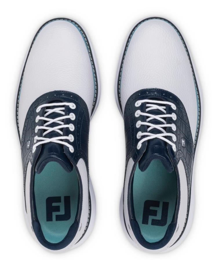 FootJoy Traditions heren golfschoenen, wit/blauw