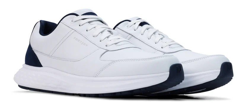 FootJoy Hampton heren golfschoenen, wit/marineblauw