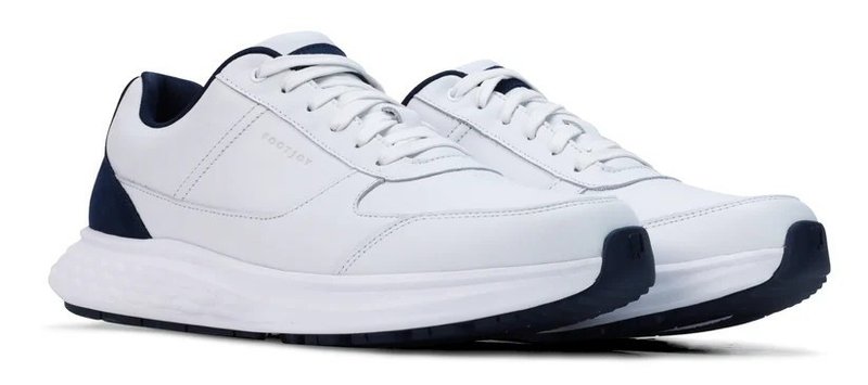 FootJoy Hampton heren golfschoenen, wit/marineblauw