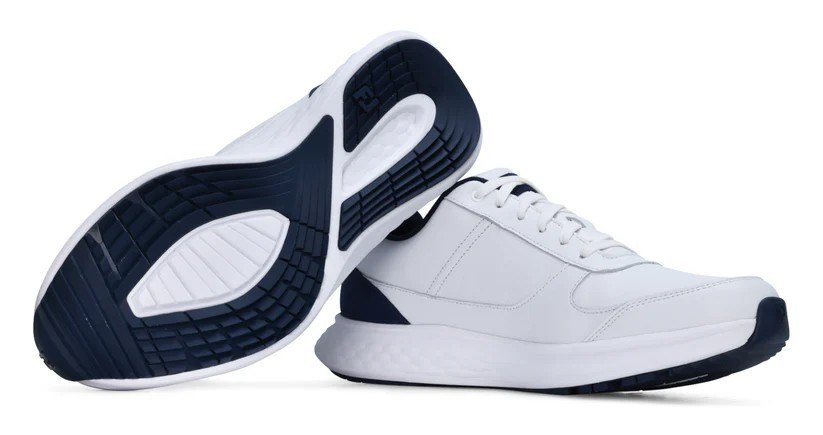 FootJoy Hampton heren golfschoenen, wit/marineblauw