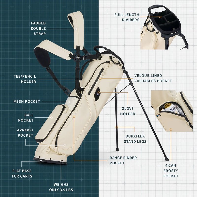 Sunday Golf El Camino S-Class pencil bag, cream