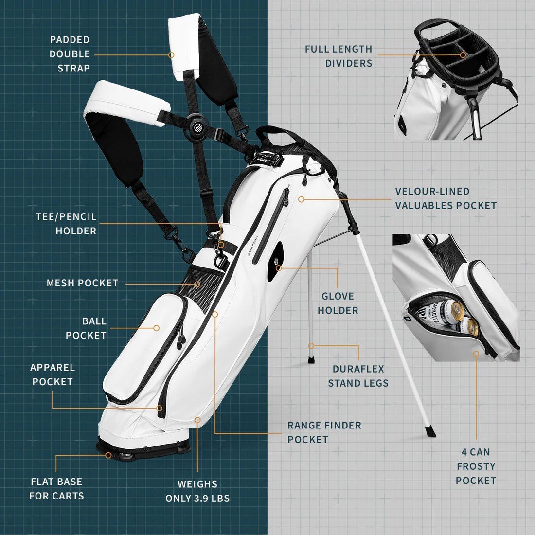 Sunday Golf El Camino S-Class pencil bag, wit