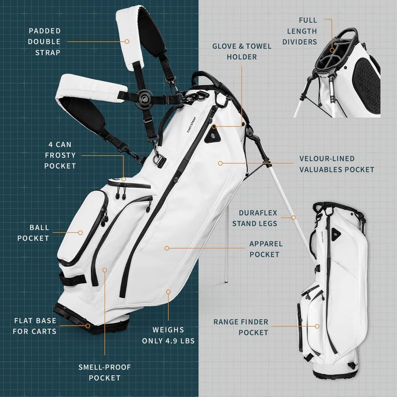 Sunday Golf Ryder S-Class stand bag, wit