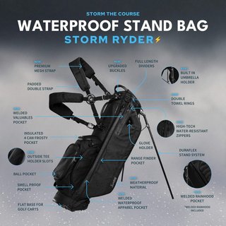 Sunday Golf Storm Ryder stand bag, zwart