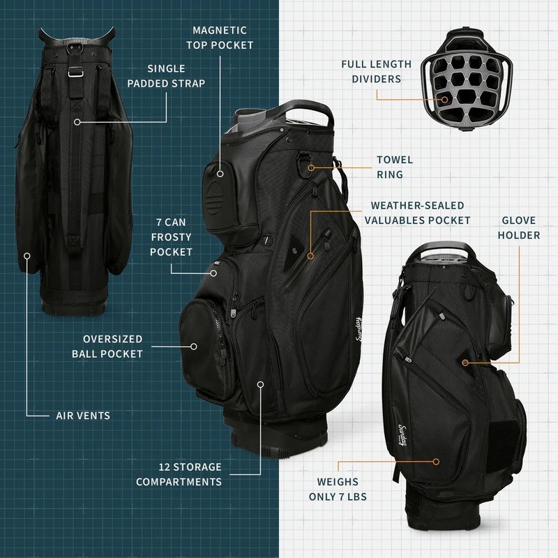 Sunday Golf Big Rig cart bag, matte black