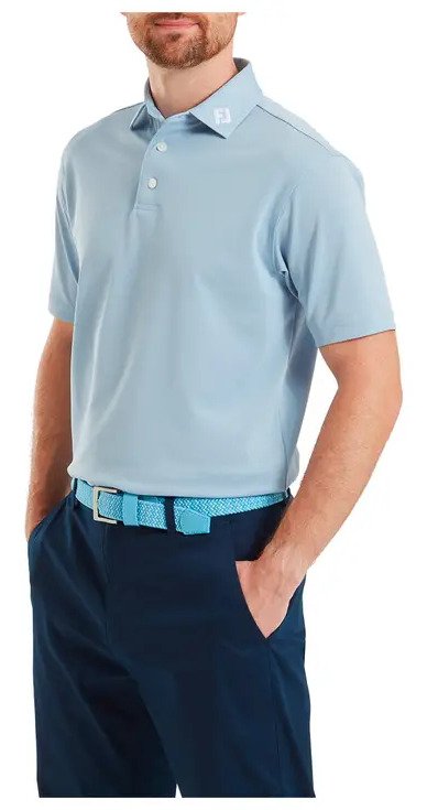 FootJoy Stretch Pique Solid heren polo, chambray