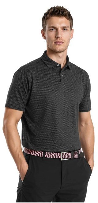 FootJoy Modernist Geo Pique heren polo, charcoal/black