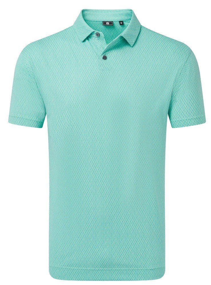 FootJoy Modernist Geo Pique heren polo, blue reef/sea glass