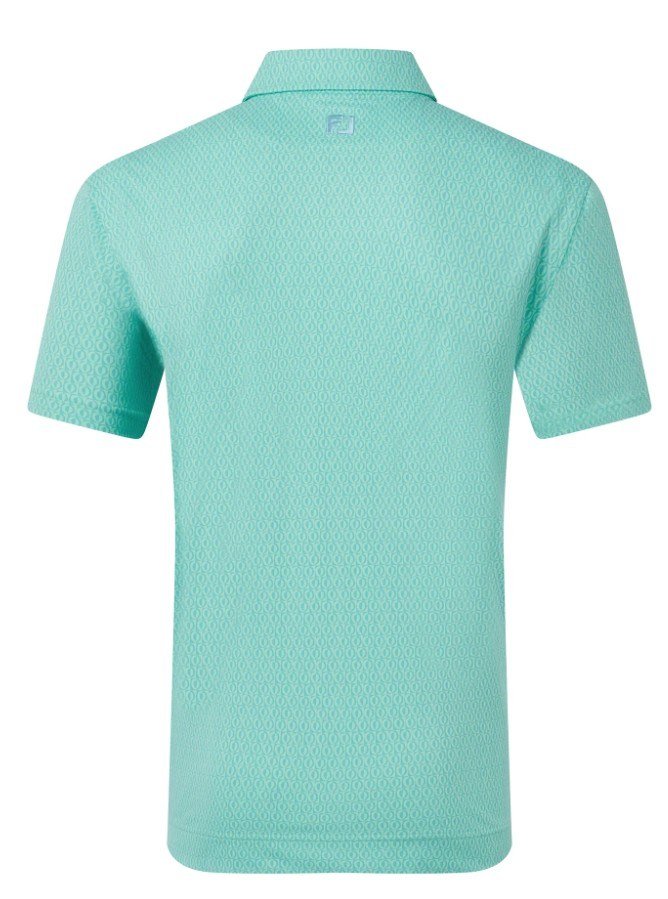 FootJoy Modernist Geo Pique heren polo, blue reef/sea glass