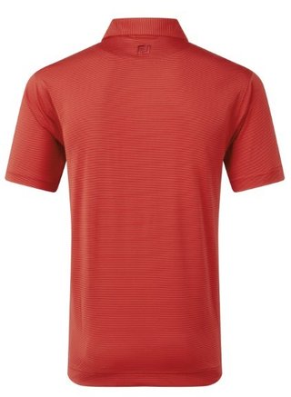 FootJoy Micro Feeder Stripe Lisle heren polo, red tonal