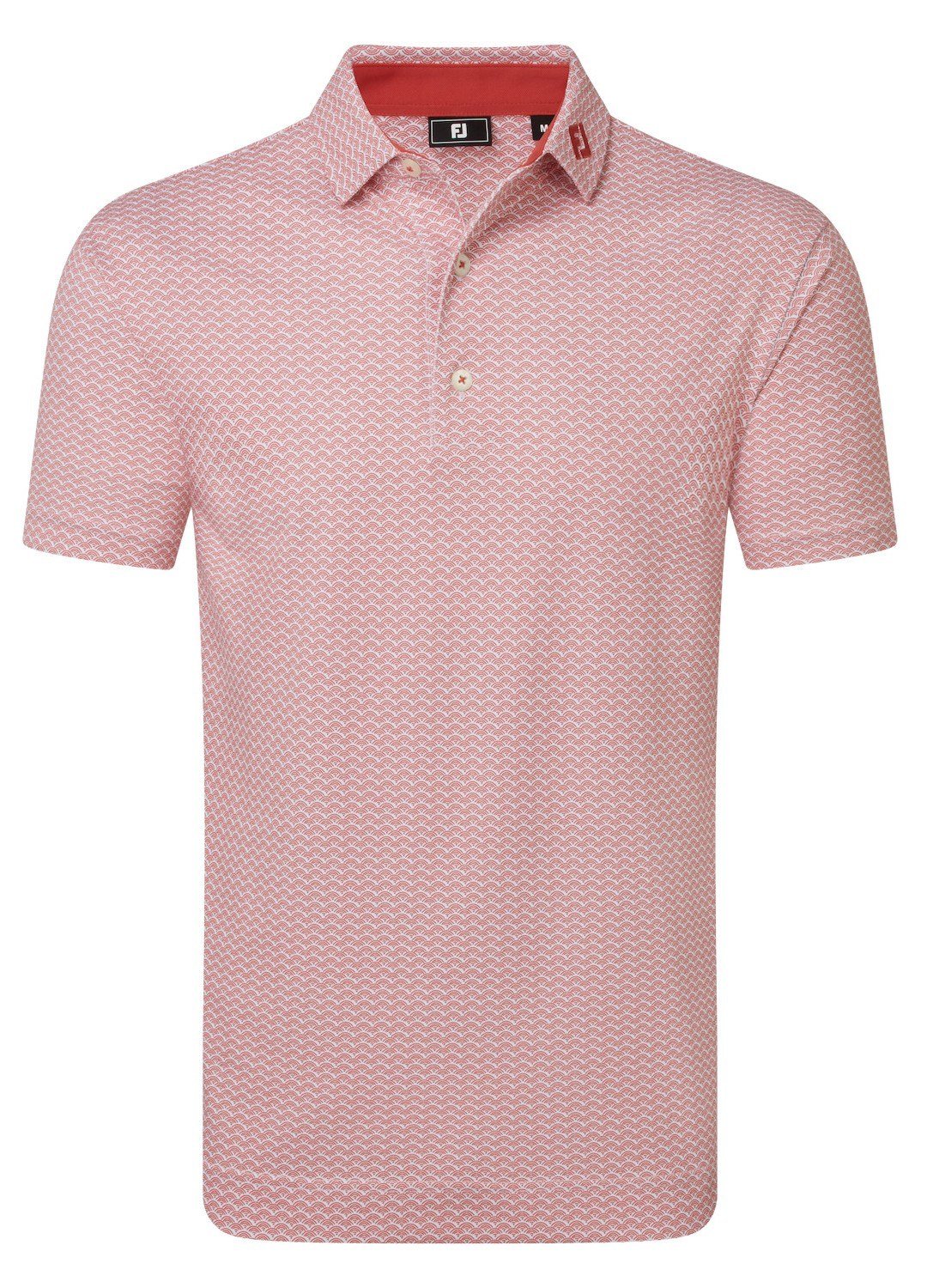 FootJoy Scallop Geo Pique heren polo, nantucket red