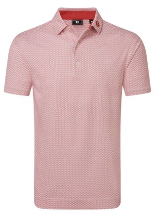 FootJoy Scallop Geo Pique heren polo, nantucket red