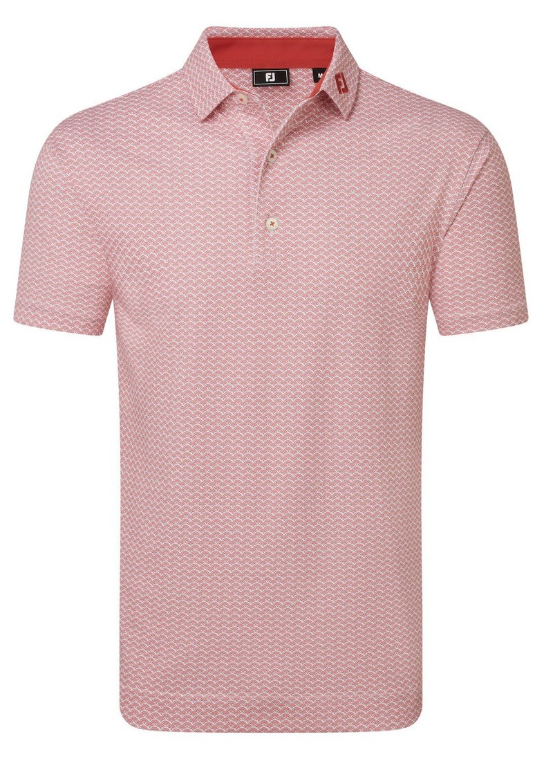 FootJoy Scallop Geo Pique heren polo, nantucket red
