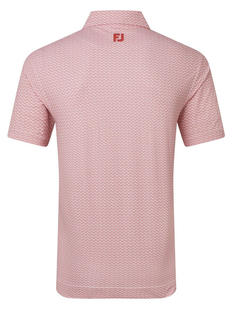 FootJoy Scallop Geo Pique heren polo, nantucket red
