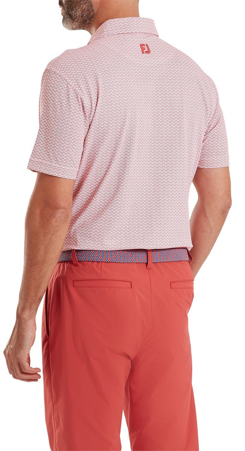 FootJoy Scallop Geo Pique heren polo, nantucket red