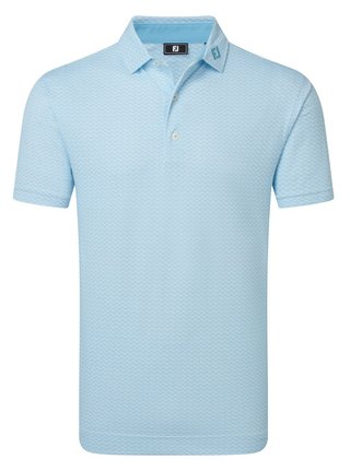 FootJoy Scallop Geo Pique heren polo, blue reef