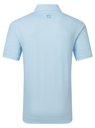 FootJoy Scallop Geo Pique heren polo, blue reef
