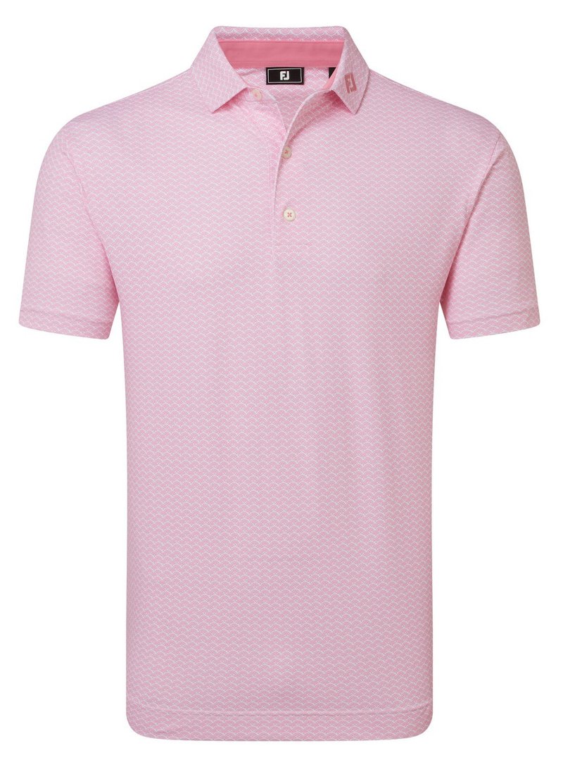 FootJoy Scallop Geo Pique heren polo, pink pop