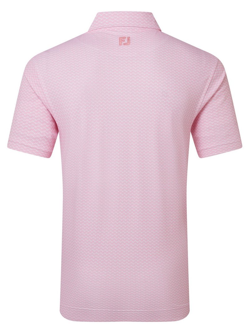 FootJoy Scallop Geo Pique heren polo, pink pop