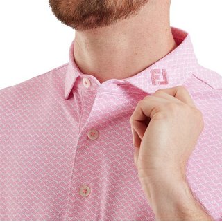 FootJoy Scallop Geo Pique heren polo, pink pop