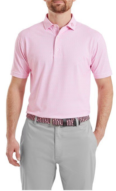 FootJoy Scallop Geo Pique heren polo, pink pop