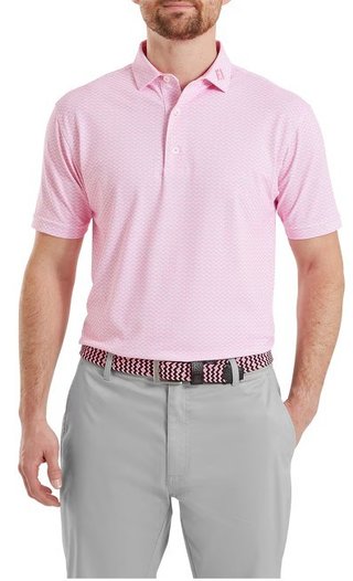 FootJoy Scallop Geo Pique heren polo, pink pop
