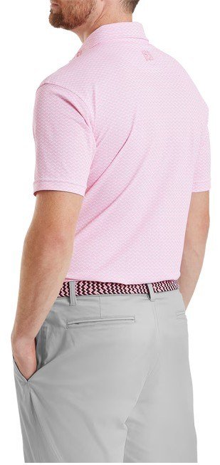 FootJoy Scallop Geo Pique heren polo, pink pop