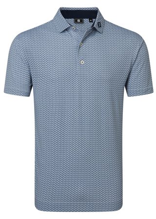 FootJoy Scallop Geo Pique heren polo, navy