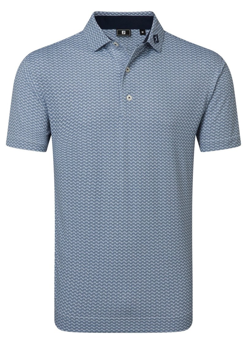 FootJoy Scallop Geo Pique heren polo, navy