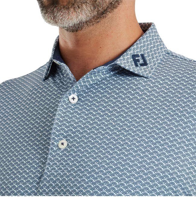 FootJoy Scallop Geo Pique heren polo, navy