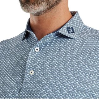 FootJoy Scallop Geo Pique heren polo, navy