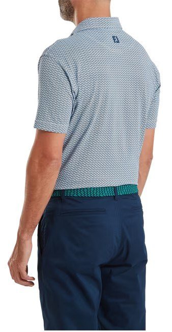 FootJoy Scallop Geo Pique heren polo, navy