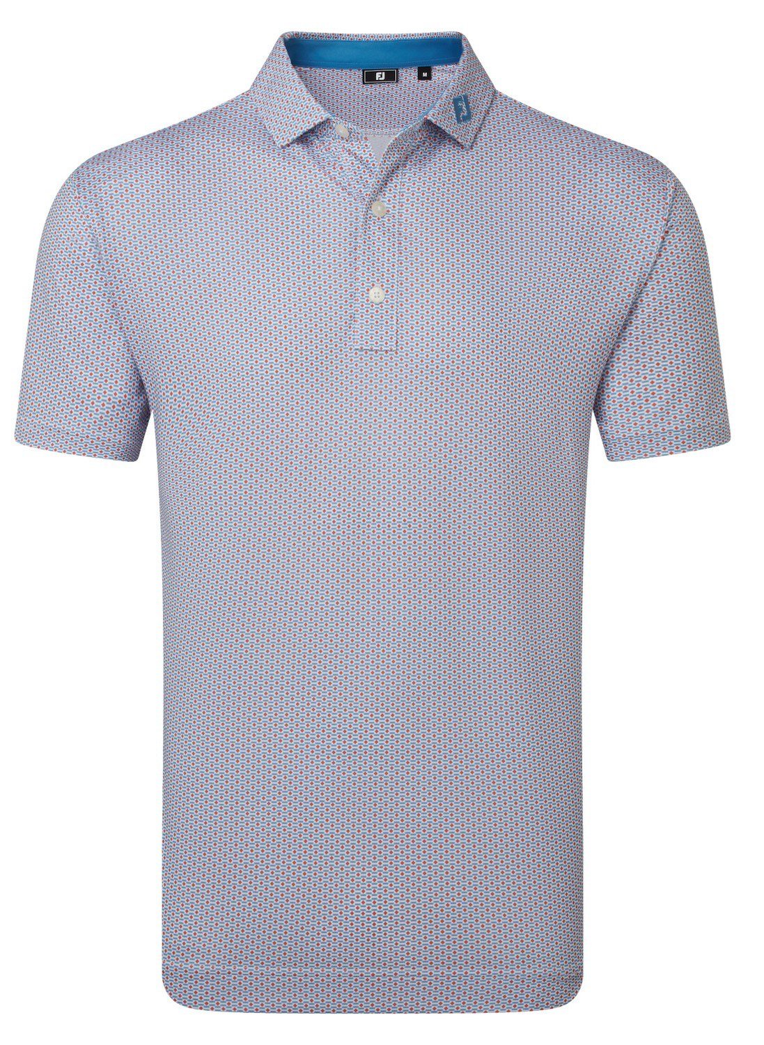 FootJoy Nautical Flag Print Lisle heren polo, nantucket red/coastal blue
